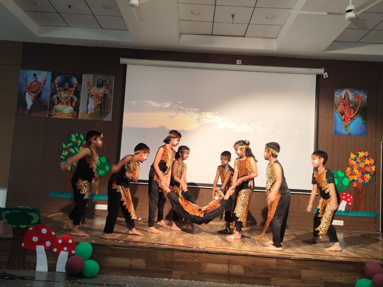 Students performing on stage