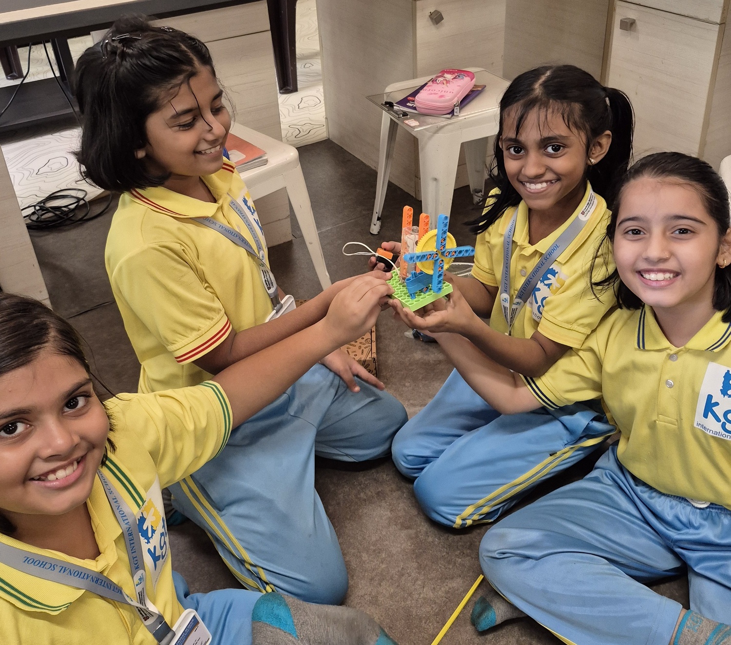Learners working on robotics project