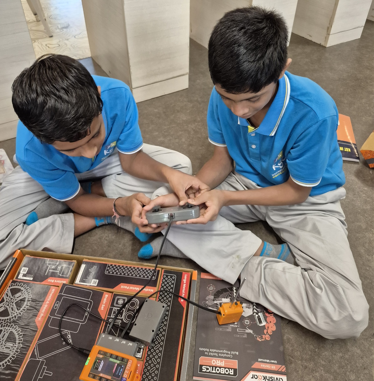 Learners using kits